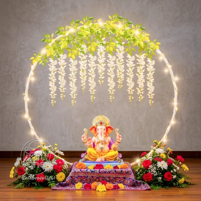 festival decorations Ganesh Chaturthi Flower Ring Decoration