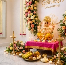 festival decorations Ganesh Chaturthi Flower Wall Backdrop