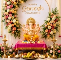 festival decorations Ganesh Chaturthi Flower Wall Backdrop