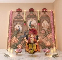 festival decorations Mahal Themed Ganesh Chaturthi Backdrop