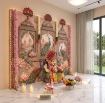 festival decorations Mahal Themed Ganesh Chaturthi Backdrop