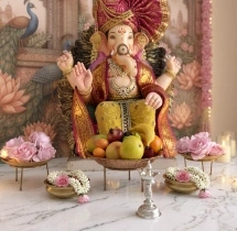 festival decorations Mahal Themed Ganesh Chaturthi Backdrop
