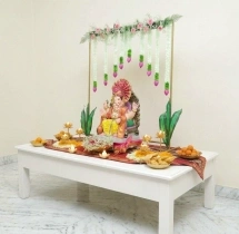 festival decorations Elegant Lotus Floral Ganesha Decoration