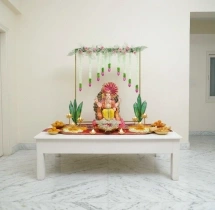 festival decorations Elegant Lotus Floral Ganesha Decoration