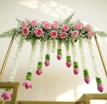 festival decorations Elegant Lotus Floral Ganesha Decoration