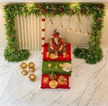 festival decorations Green Elegant Ganpati Decor