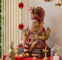 festival decorations Green Elegant Ganpati Decor
