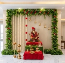 festival decorations Green Elegant Ganpati Decor