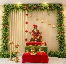 festival decorations Green Elegant Ganpati Decor