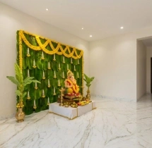 festival decorations Authentic Marigold Banana Leaves Backdrop Decor