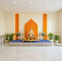 festival decorations Blue Themed Ganpati Puja Flower Decoration