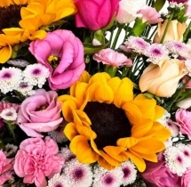 surprises Sunflower and Pink Flower Box Bouquet