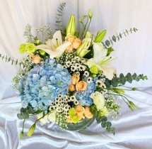 surprises Blue Hydrangea Mixed Flower Vase