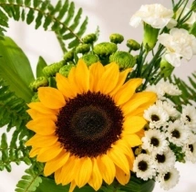surprises Classic Sunflower And Fern Flower Pot