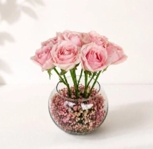 surprises Charming Pink Rose Bowl Vase