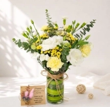 surprises Sunny Yellow and White Flower Bouquet