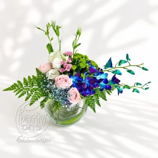 surprises Elegant Blue and Pink Floral Bouquet