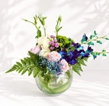 surprises Elegant Blue and Pink Floral Bouquet
