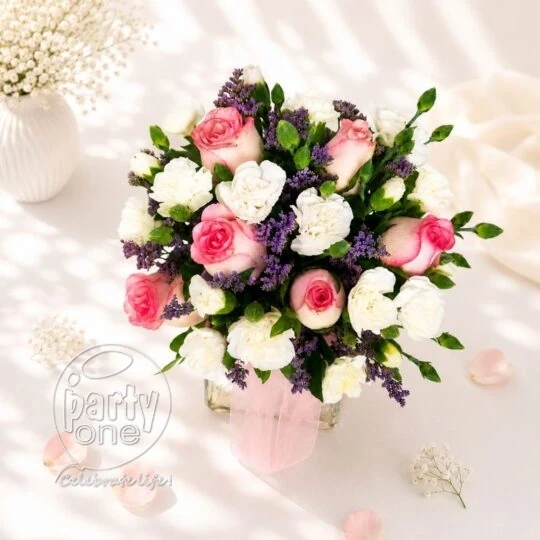 surprises Lovely Pink White and Purple Flower Vase