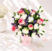 surprises Lovely Pink White and Purple Flower Vase