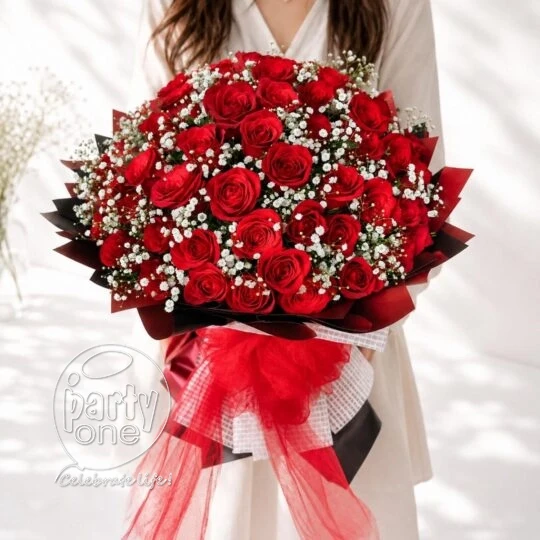 surprises Romantic Red Rose Flower Bouquet