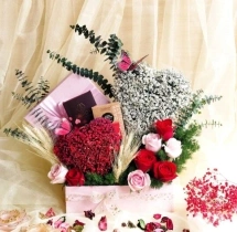 surprises Beautiful Mixed Floral Gift Hamper Bouquet
