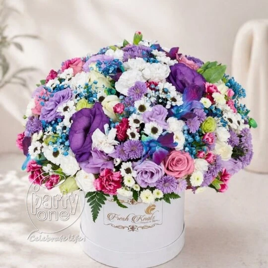 surprises Pretty Purple Blue Mixed Floral Box