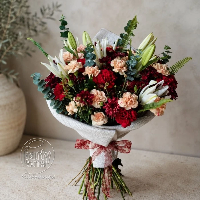 surprises Lovely Chrysanthemum and Lily Bouquet