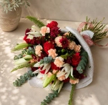 surprises Lovely Chrysanthemum and Lily Bouquet