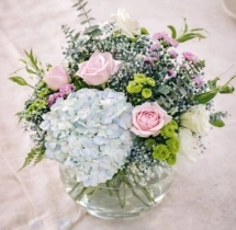 surprises Charming Blue Hydrangea Glass Vase