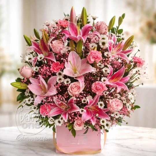 surprises Gorgeous Pink Lily and Rose Bloom Box