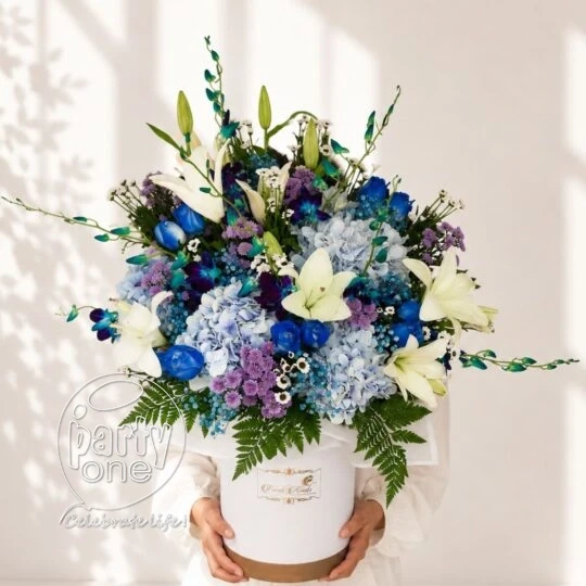 surprises Exotic Lily and Hydrangea Bloom Box