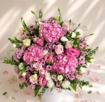 surprises Pastel Charm Hydrangea Rose Flower Box