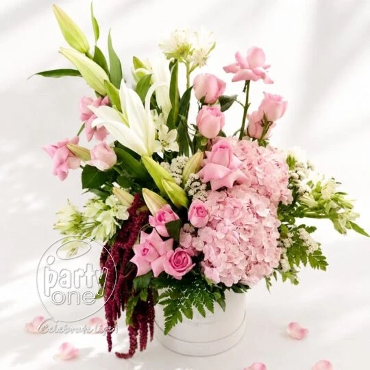 surprises Exotic Pink and White Mixed Flower Box