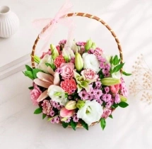 surprises Luxury Pink and White Garden Basket