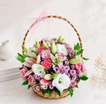 surprises Luxury Pink and White Garden Basket
