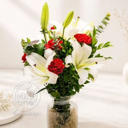 surprises Surprise Lily and Carnation Glass Jar