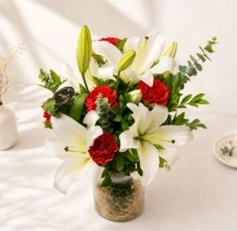 surprises Surprise Lily and Carnation Glass Jar