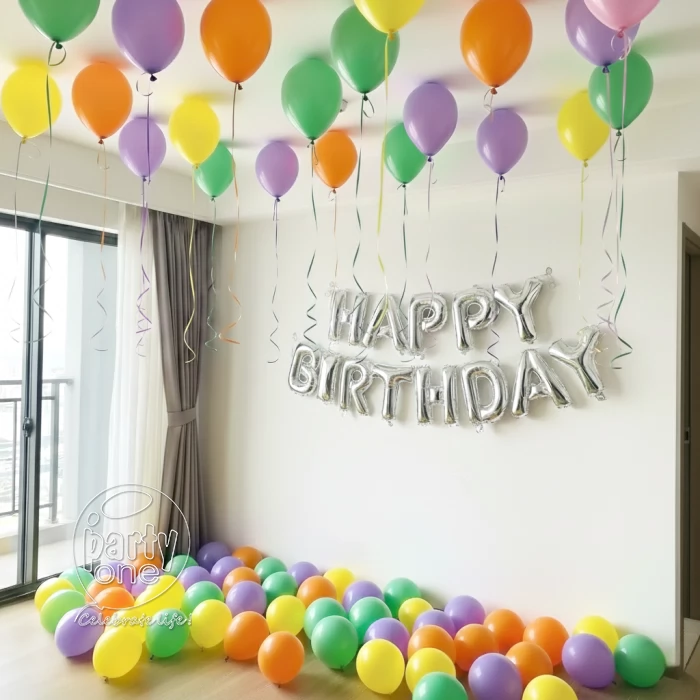 birthday Colourful Ceiling Balloon Decoration