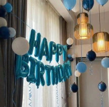 birthday Blue and White Balloon Decoration