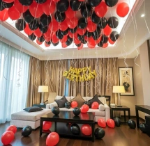 birthday Black and Red Happy Birthday Decoration