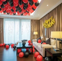 birthday Black and Red Happy Birthday Decoration