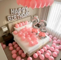 birthday Pastel Colour Ceiling Balloon Decoration