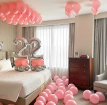 birthday Pastel Colour Ceiling Balloon Decoration