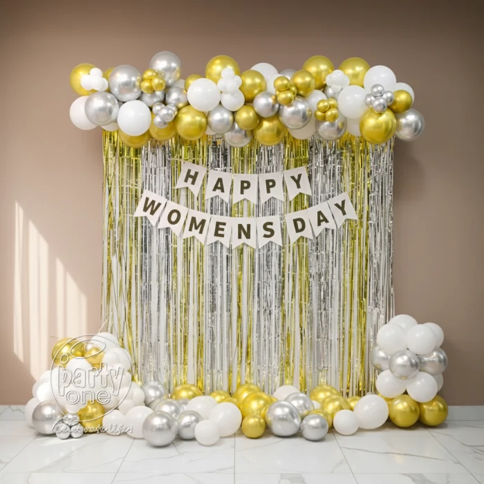 decorations Silver Gold Sparkle Womens Day Balloon Decoration