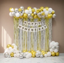 decorations Silver Gold Sparkle Womens Day Balloon Decoration