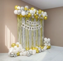 decorations Silver Gold Sparkle Womens Day Balloon Decoration