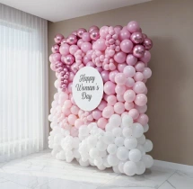 decorations Pink and White Womens Day Balloon Decor