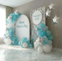 decorations Aqua Blue and White Theme Balloon Decoration