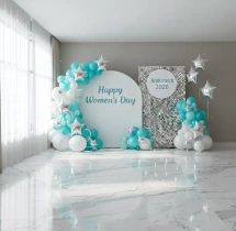 decorations Aqua Blue and White Theme Balloon Decoration